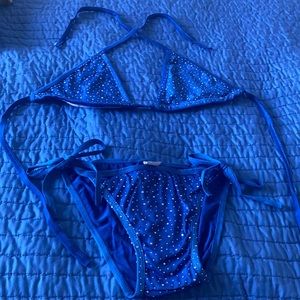 Blue two piece bikini set
